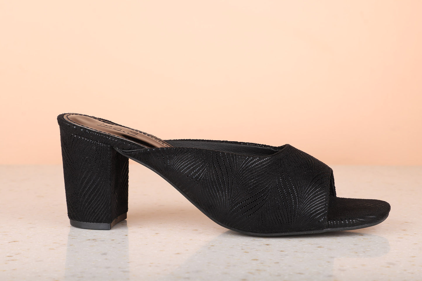 Women Black Printed Embellished Block Sandals