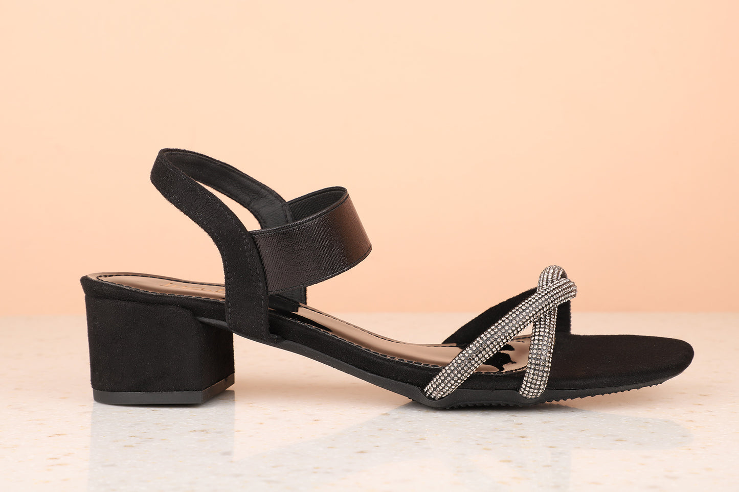 Women Black Party Block Sandals