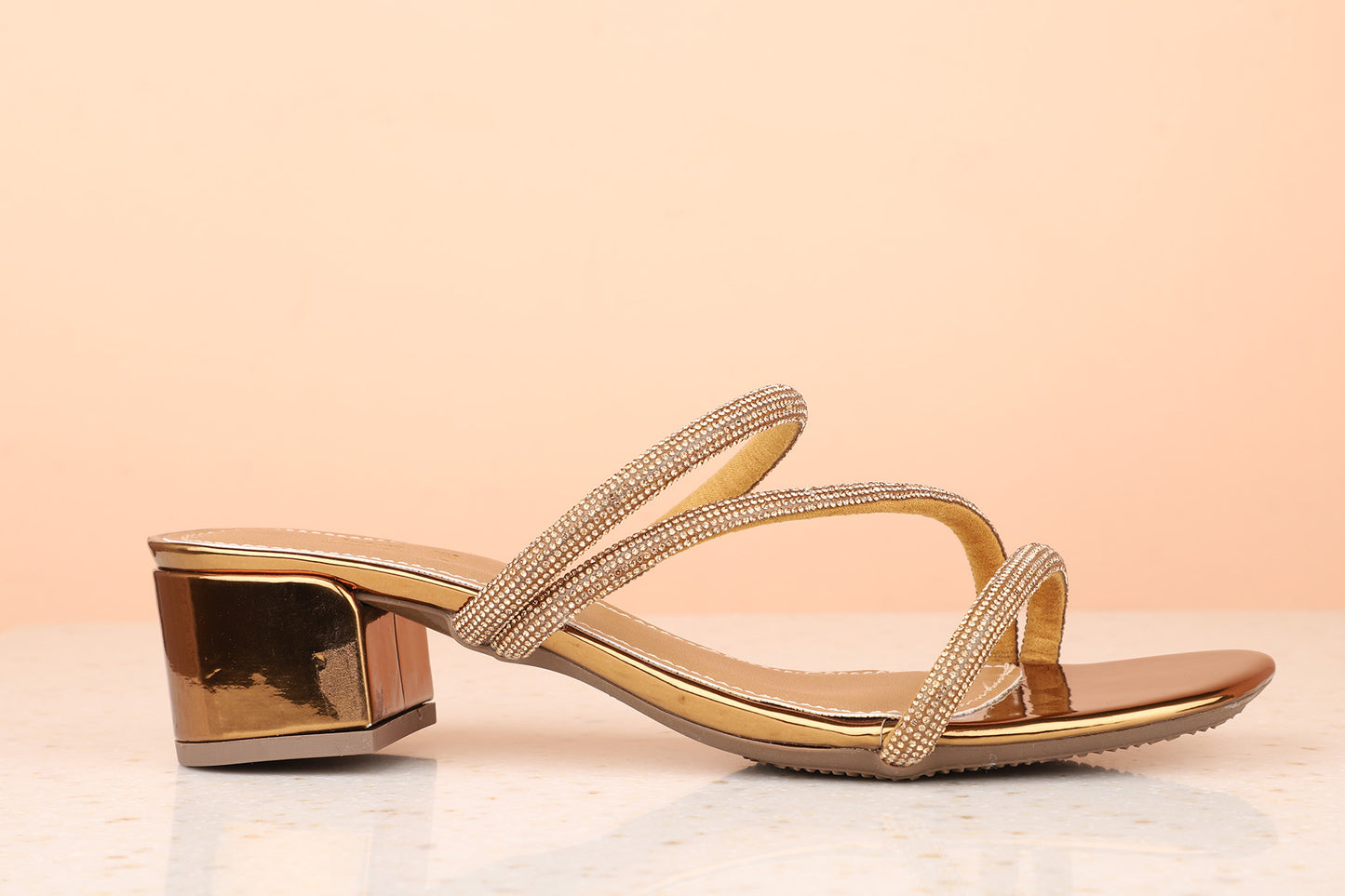 Women Antique Embellished Party Block Sandals