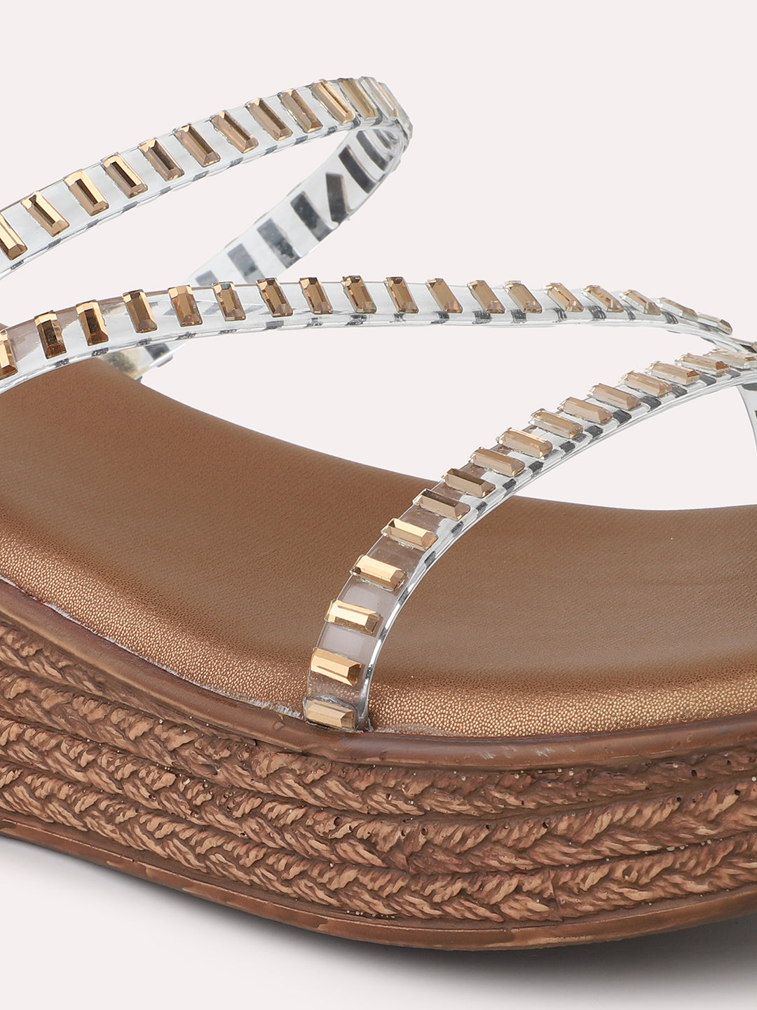 Women Antique Embellished Wedges Heels
