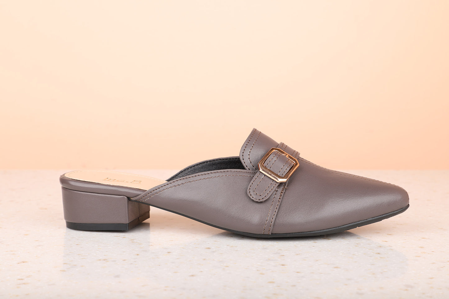 Women Grey Mules with Buckles
