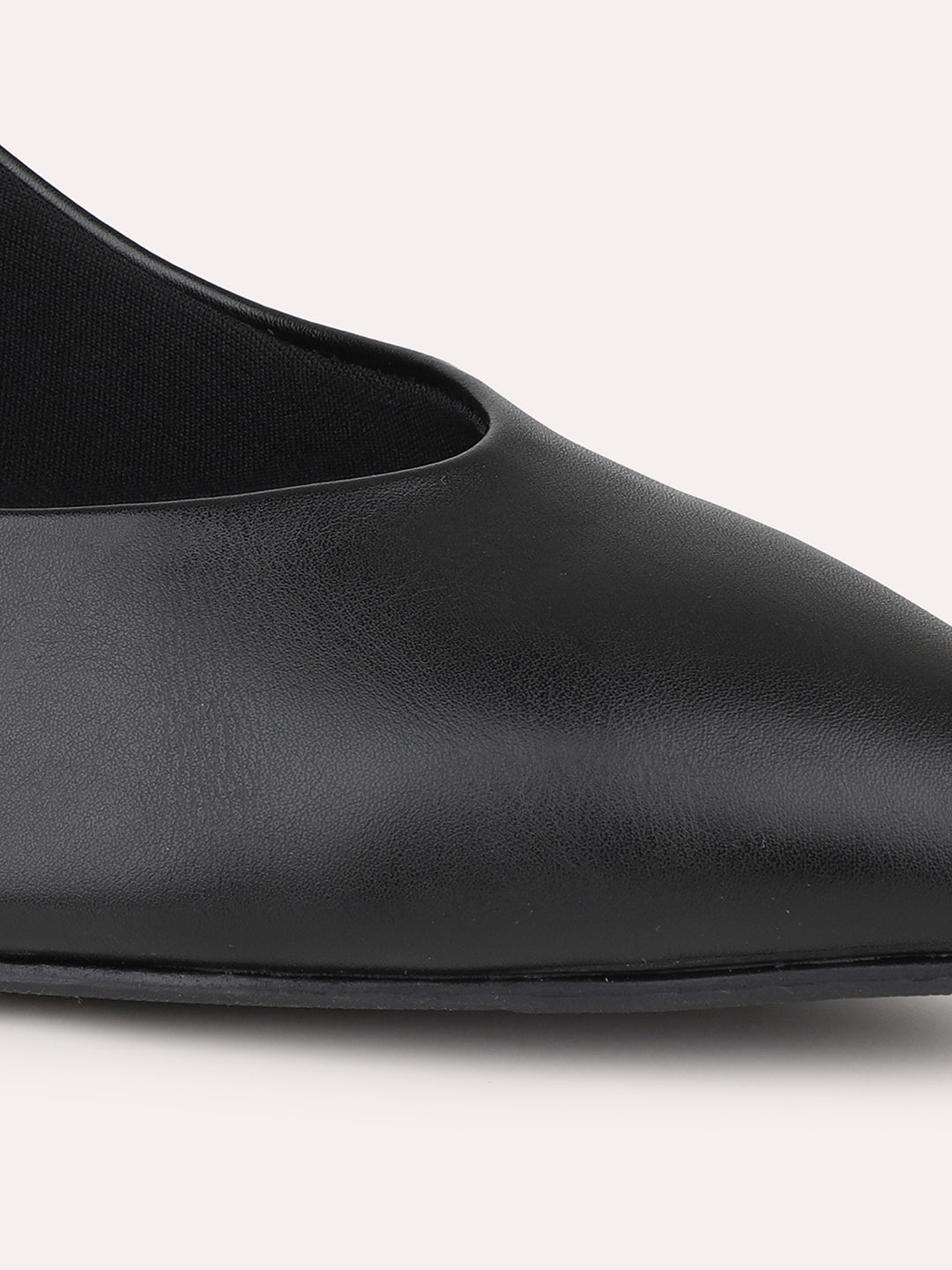 Women Black Pointed-Toe Slim Heel Pumps