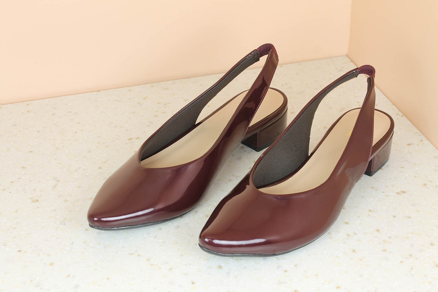 Women Maroon Mules Flats