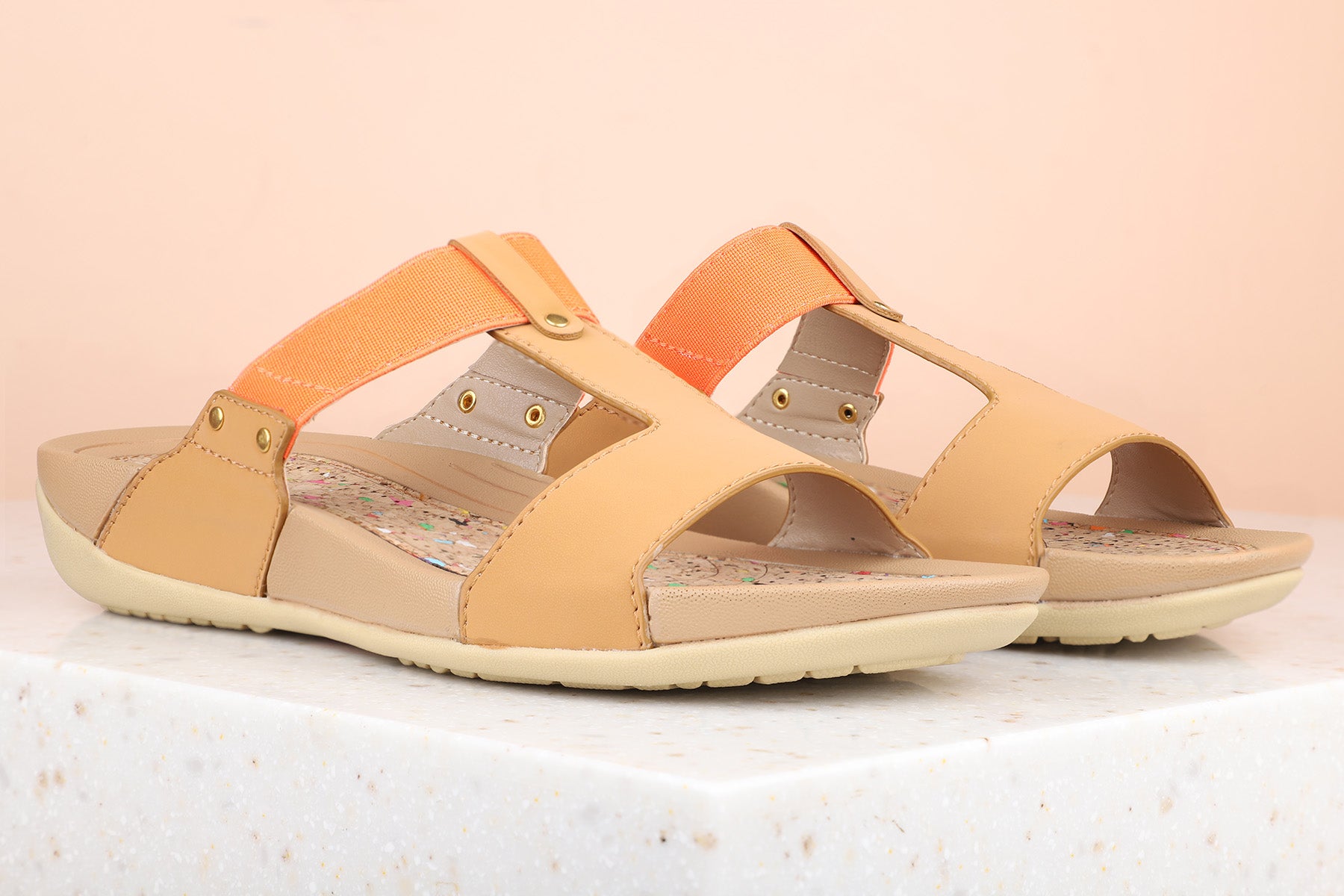 Buy Now Women Beige Open Toe Flats