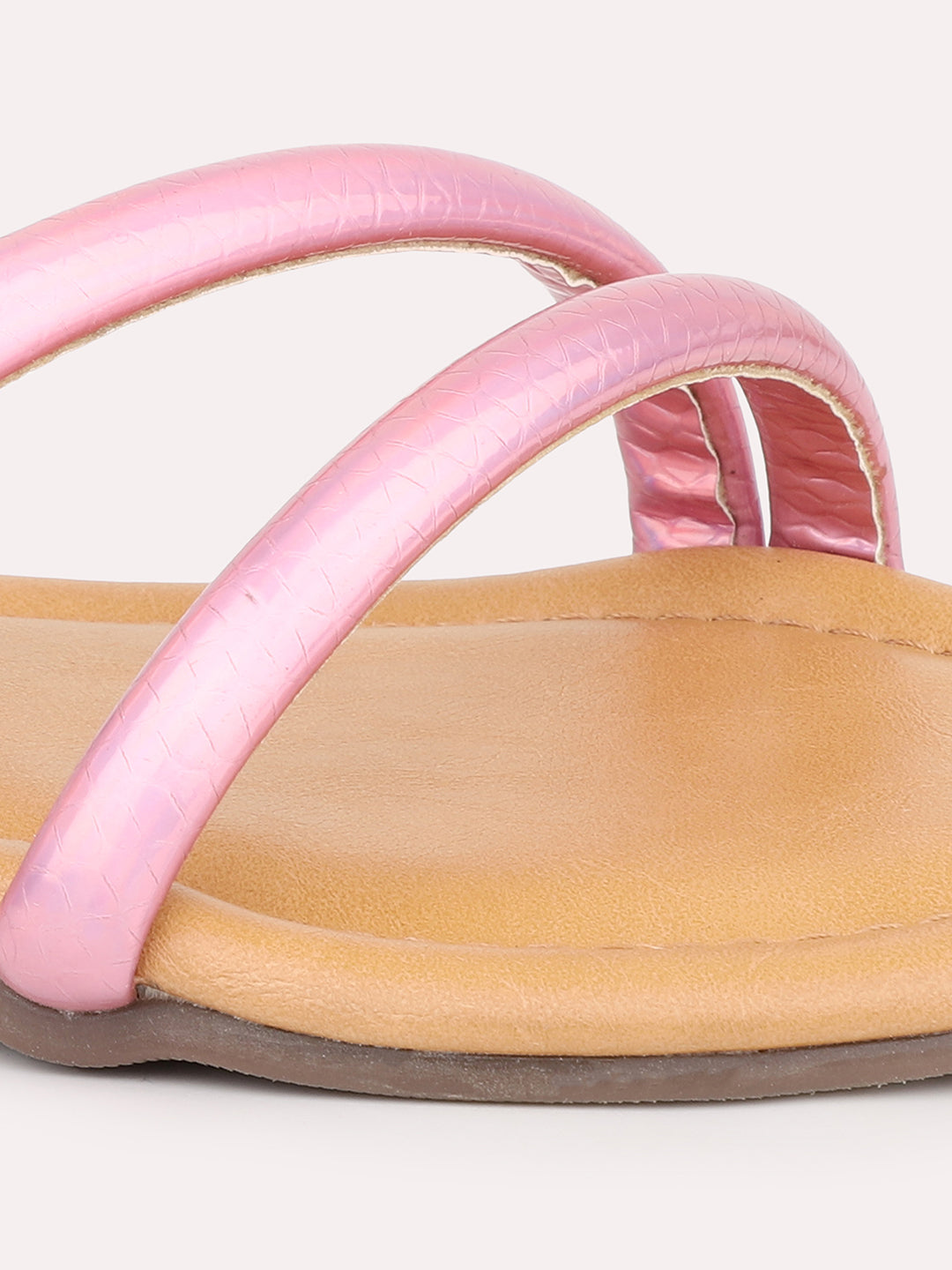Women Pink Open Toe Flats