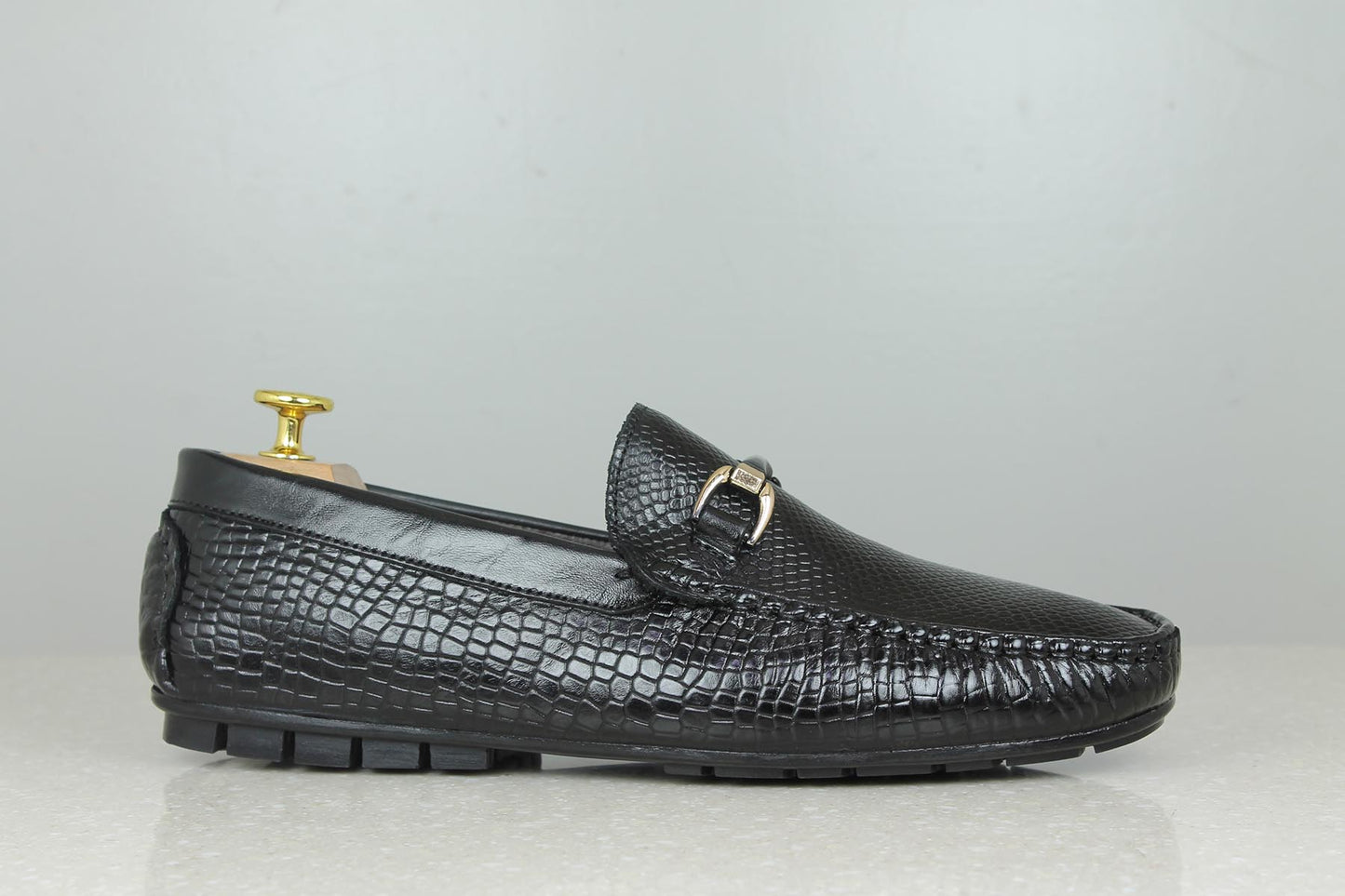 Privo Textured Driving Shoe-Black For Men