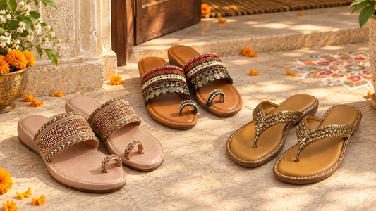 Ganesh Visarjan plans with comfortable flat sandals and heels for women