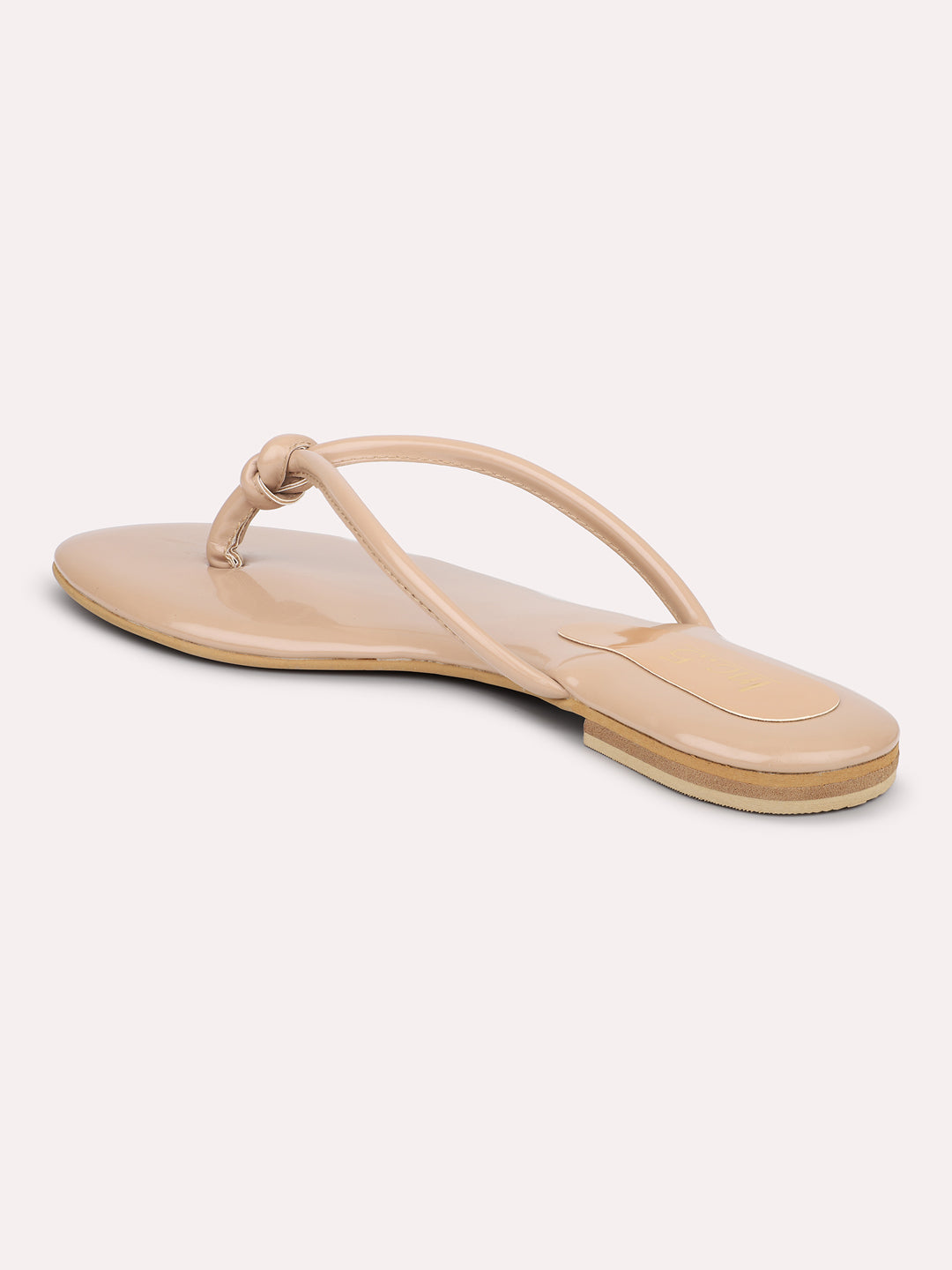 Women Beige Open Toe Flats