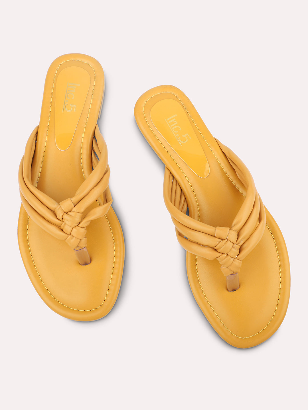 Women Yellow Open Toe Flats