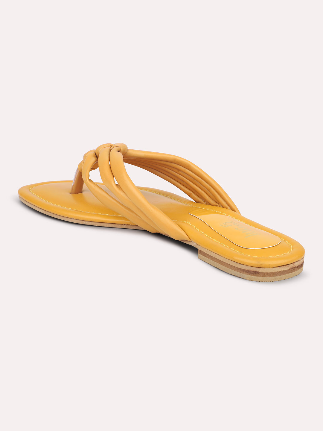 Women Yellow Open Toe Flats