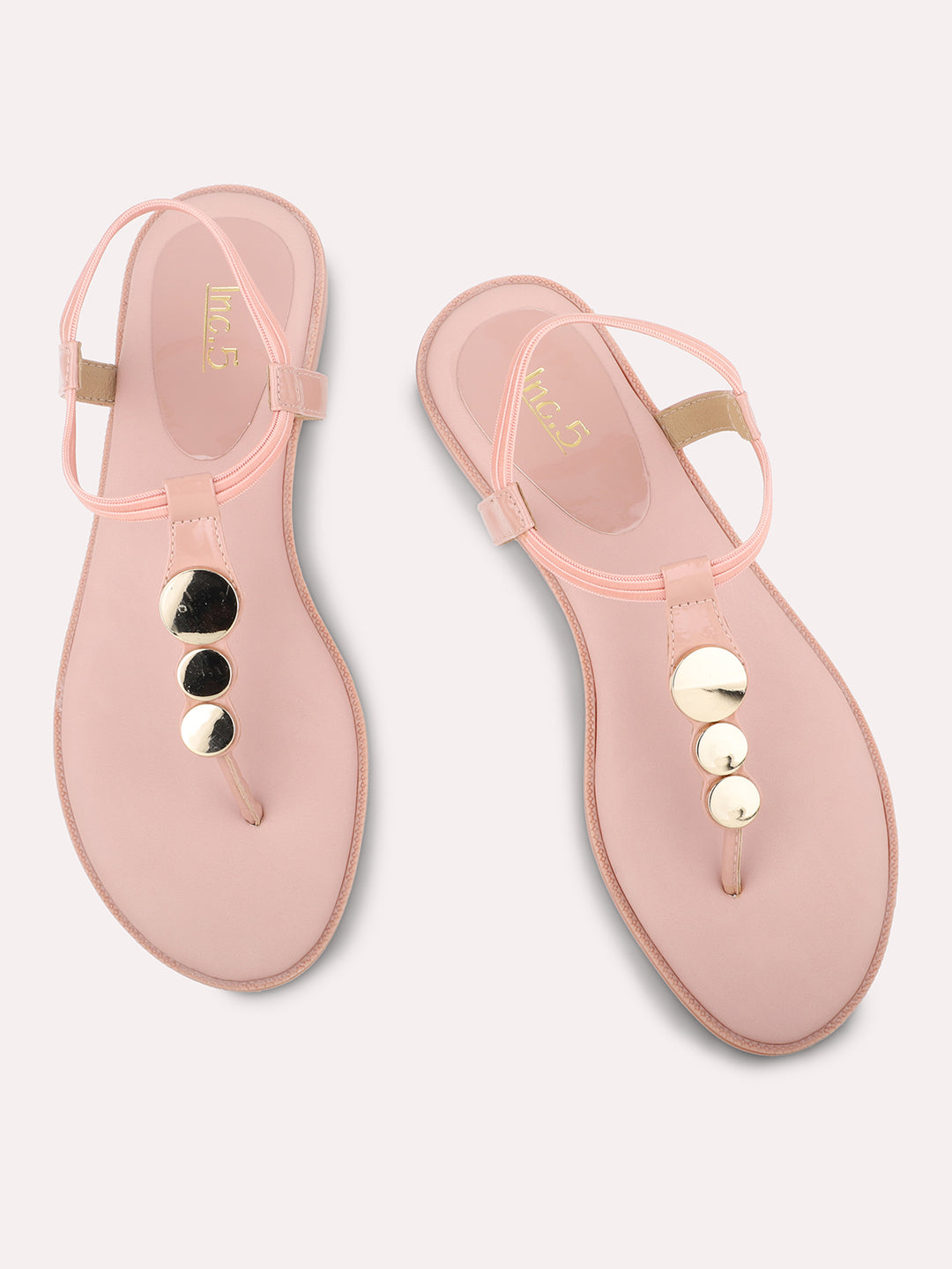 Women Pink Open Toe Flats