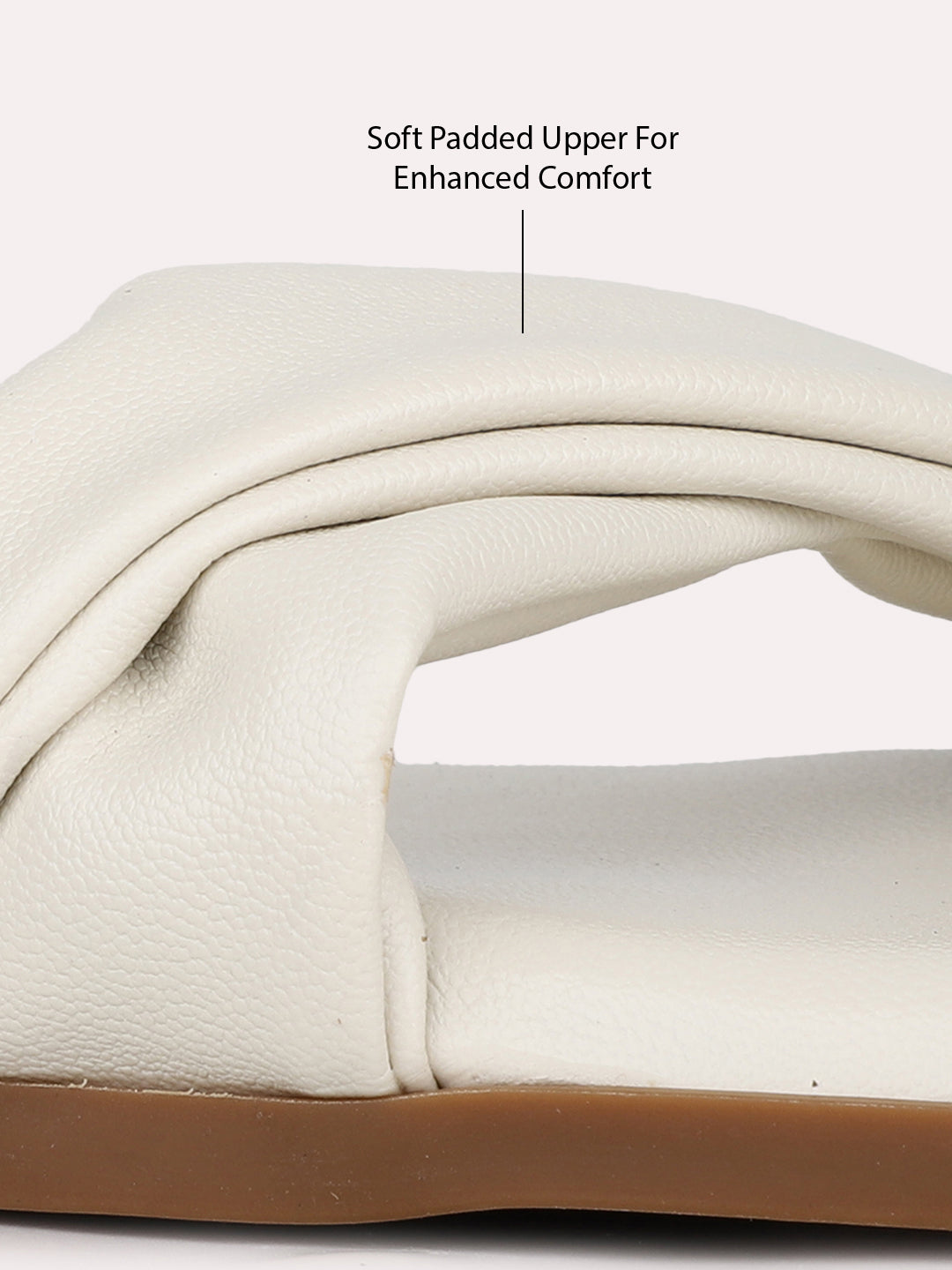 Womens Cream Casual Solid Open Toe Sandals