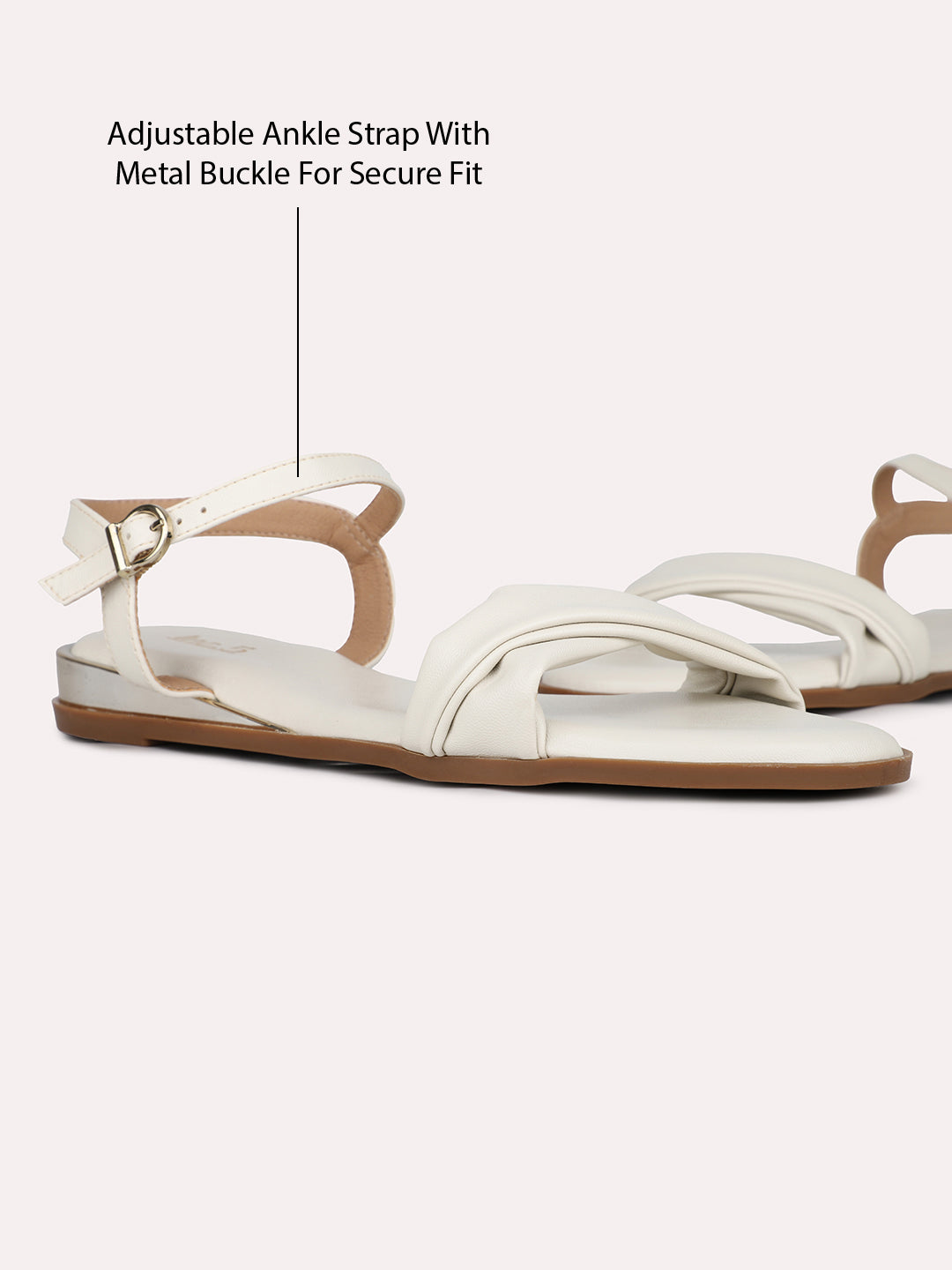 Womens Cream Casual Solid Open Toe Sandals
