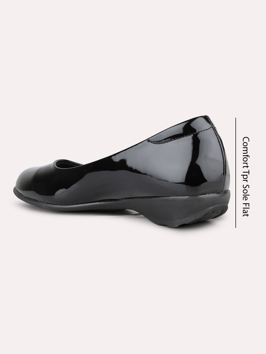Womens Black Casual Solid Round Toe Ballerinas
