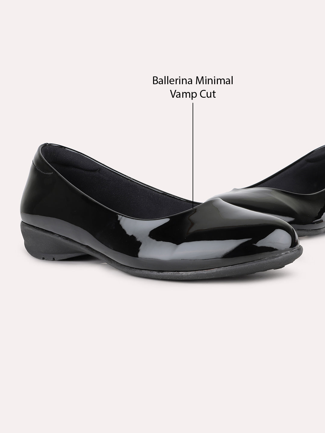 Womens Black Casual Solid Round Toe Ballerinas