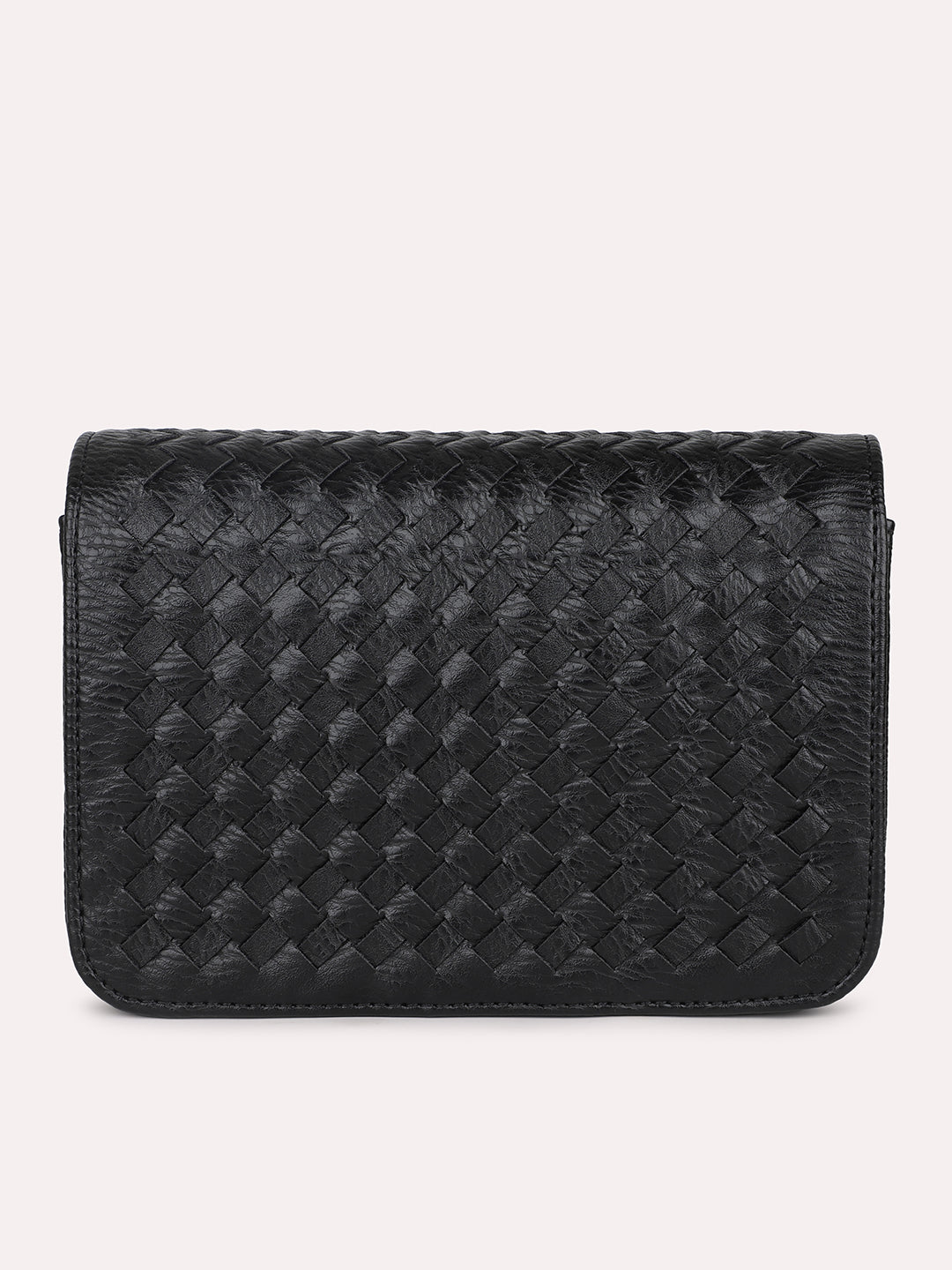 Women Black Textured Sling Bag