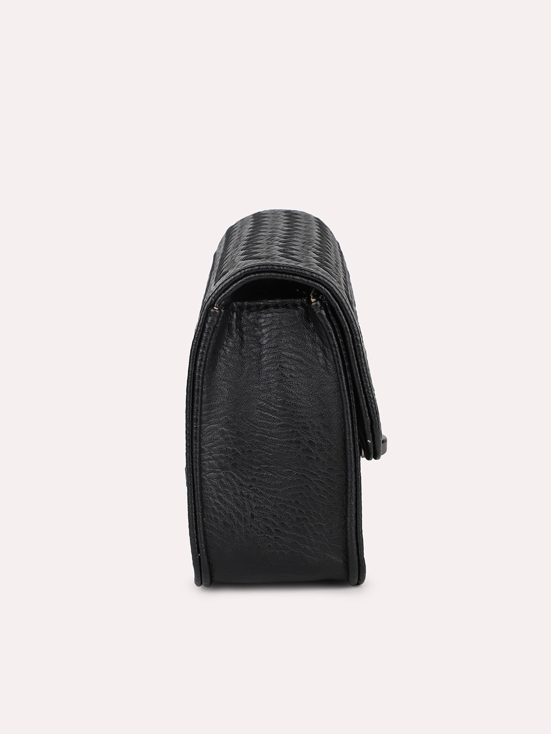 Women Black Textured Sling Bag