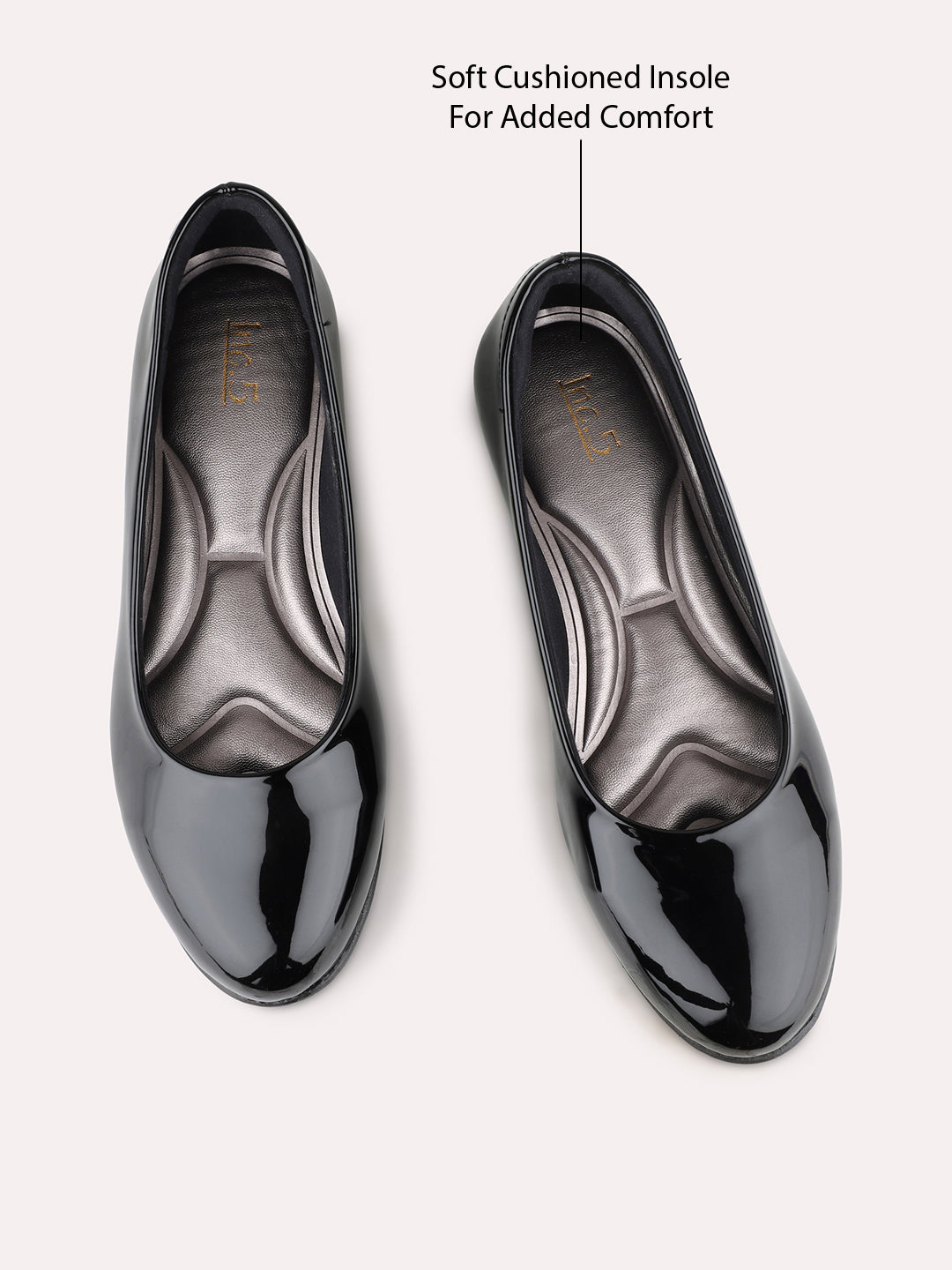Womens Black Casual Solid Round Toe Ballerinas