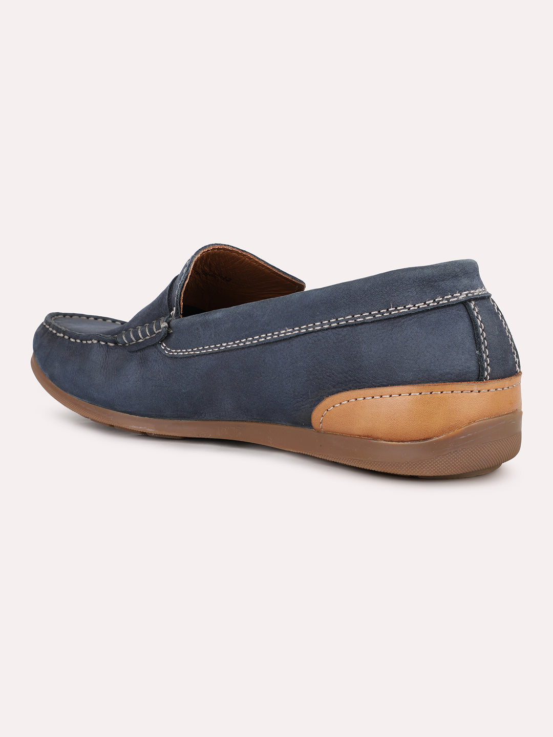Mens Blue Casual Solid Square Loafer Shoe