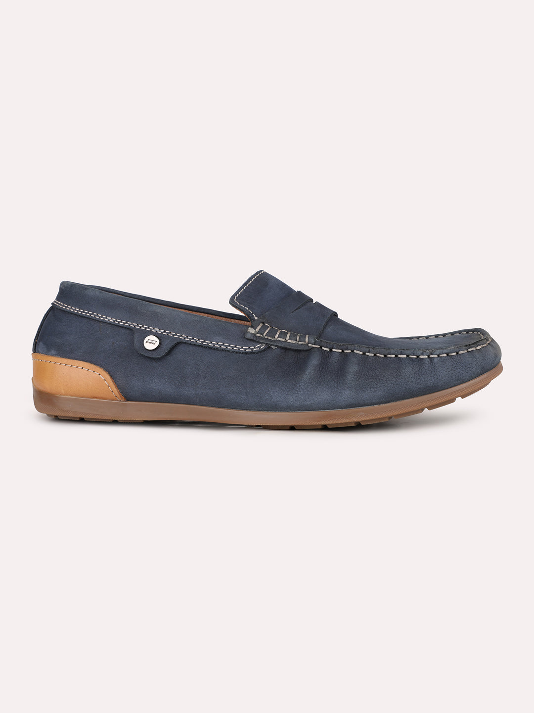 Mens Blue Casual Solid Square Loafer Shoe