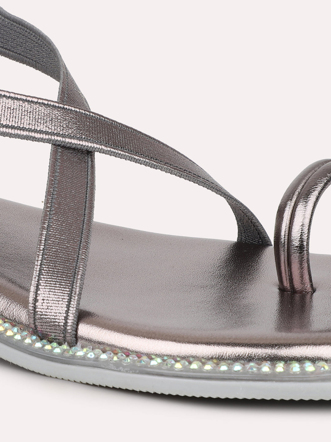 Women Pewter One  Toe Flats