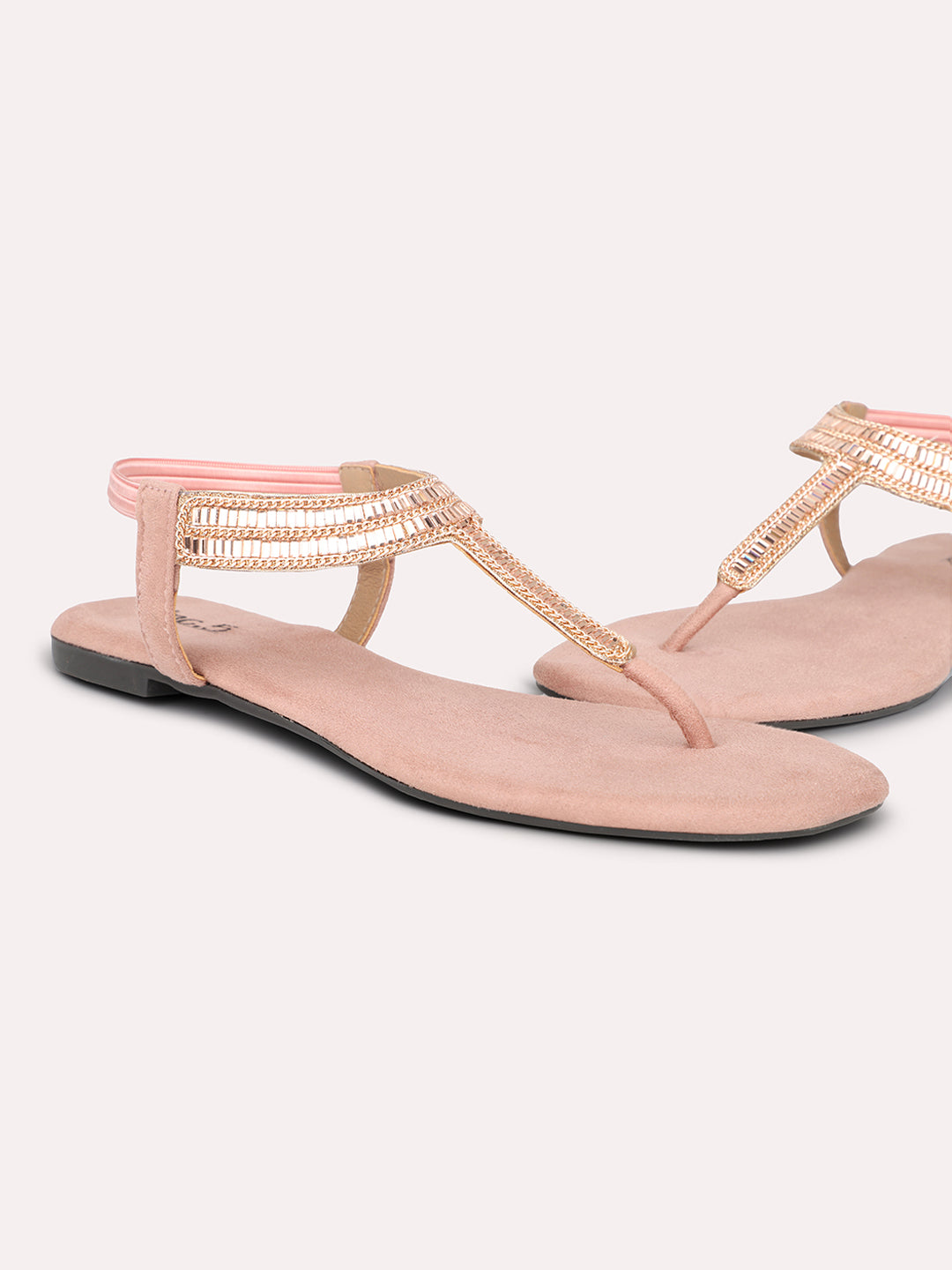 Women Peach Embellished Flats