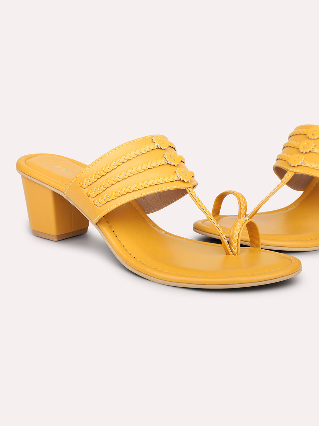 Women Yellow Block Heels