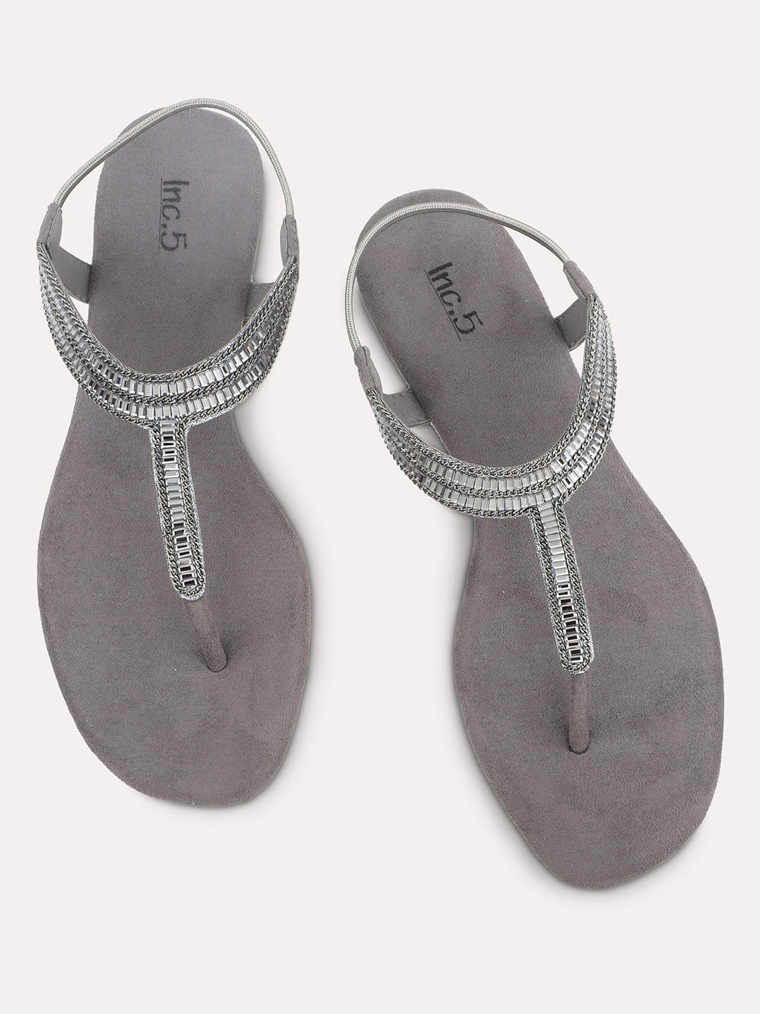 Women Grey Embellished Flats