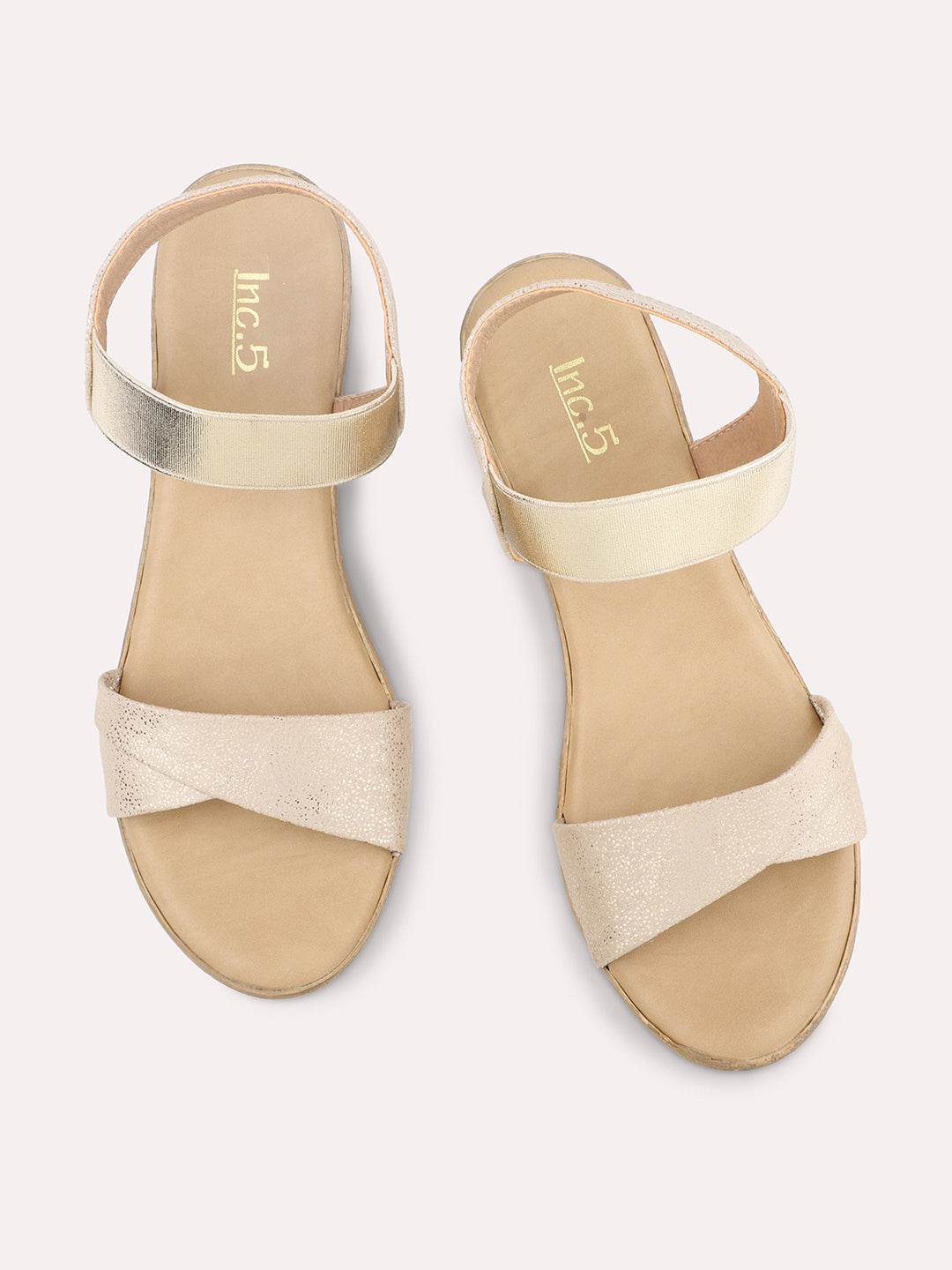 Women Beige Solid Wedges