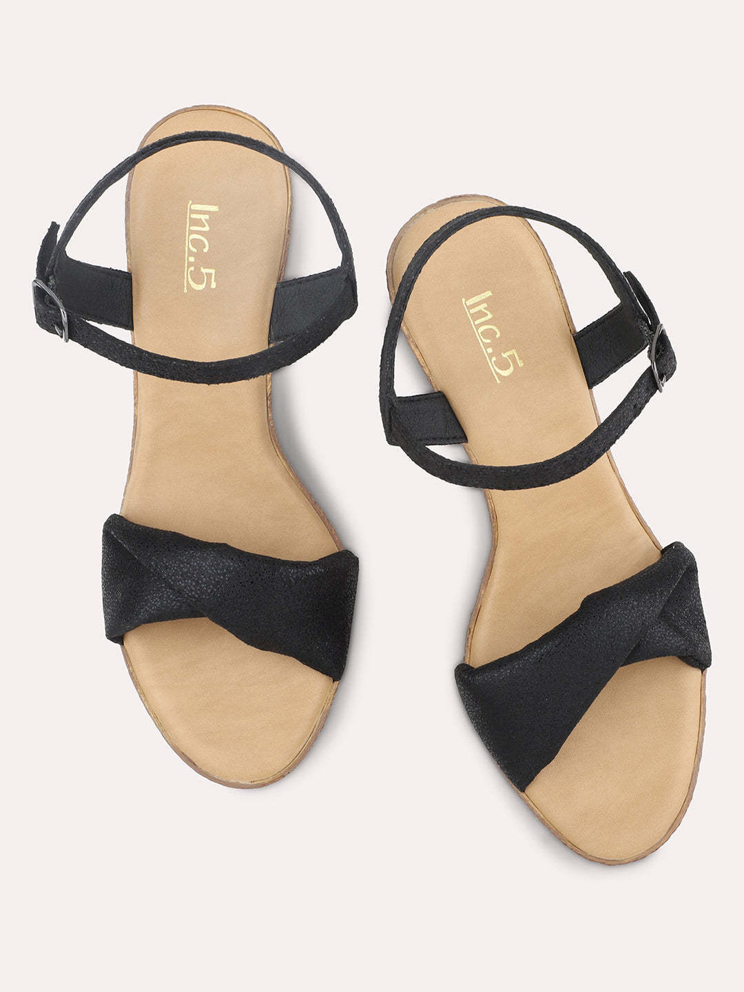 Women Black Solid Platform Sandals