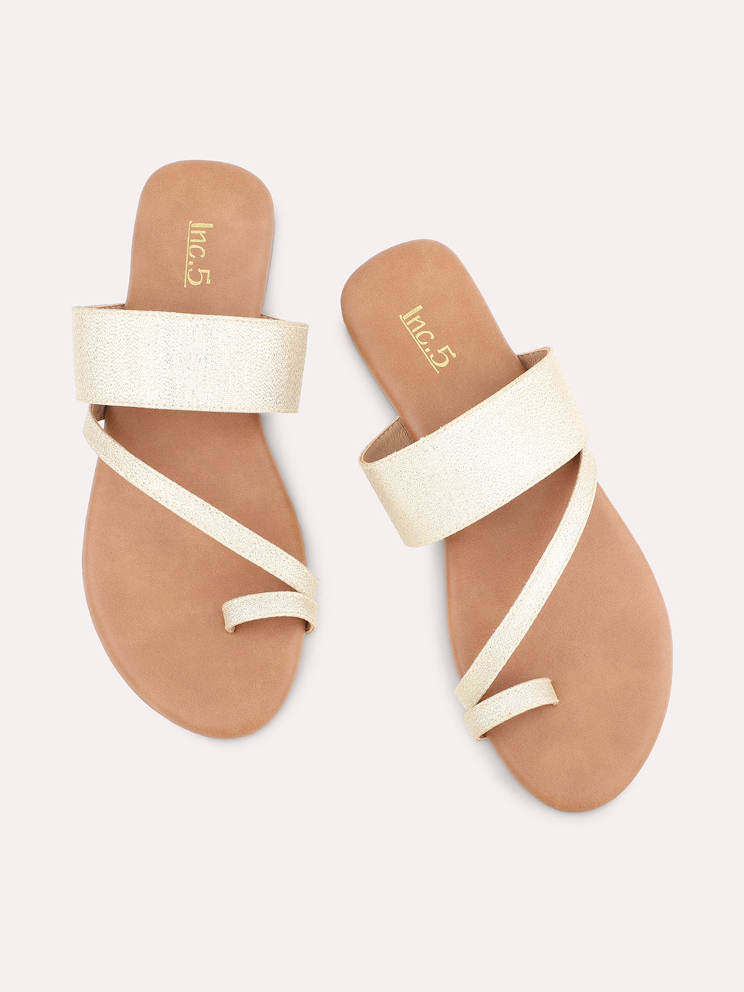 Women Gold One Toe Flats