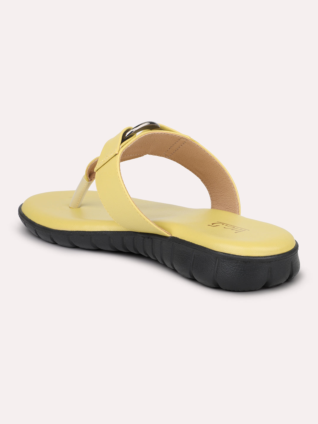 Women Yellow Open Toe Flats