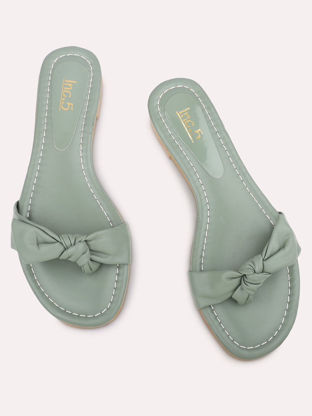 Women Green One Toe Flats