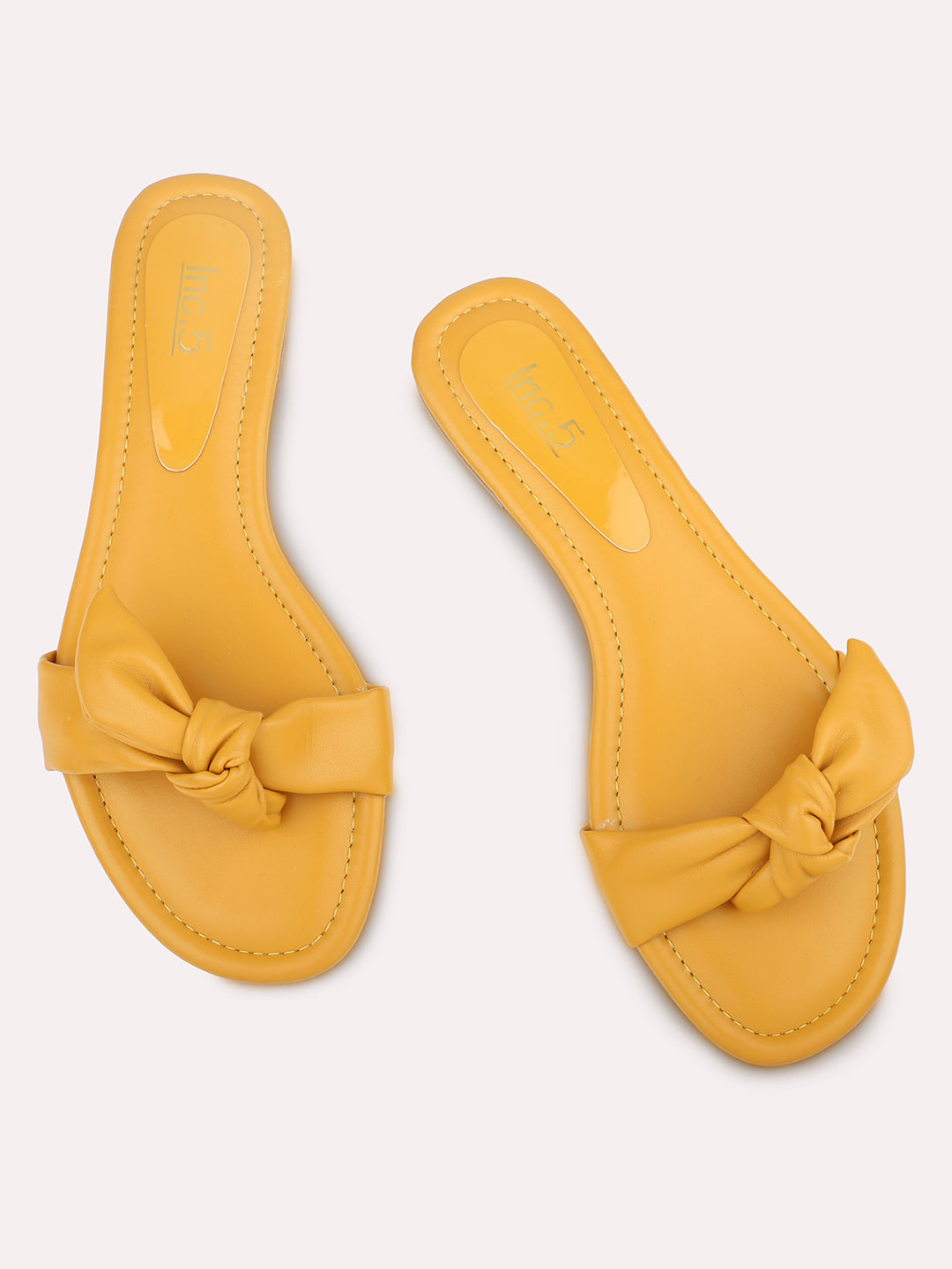 Women Yellow One Toe Flats