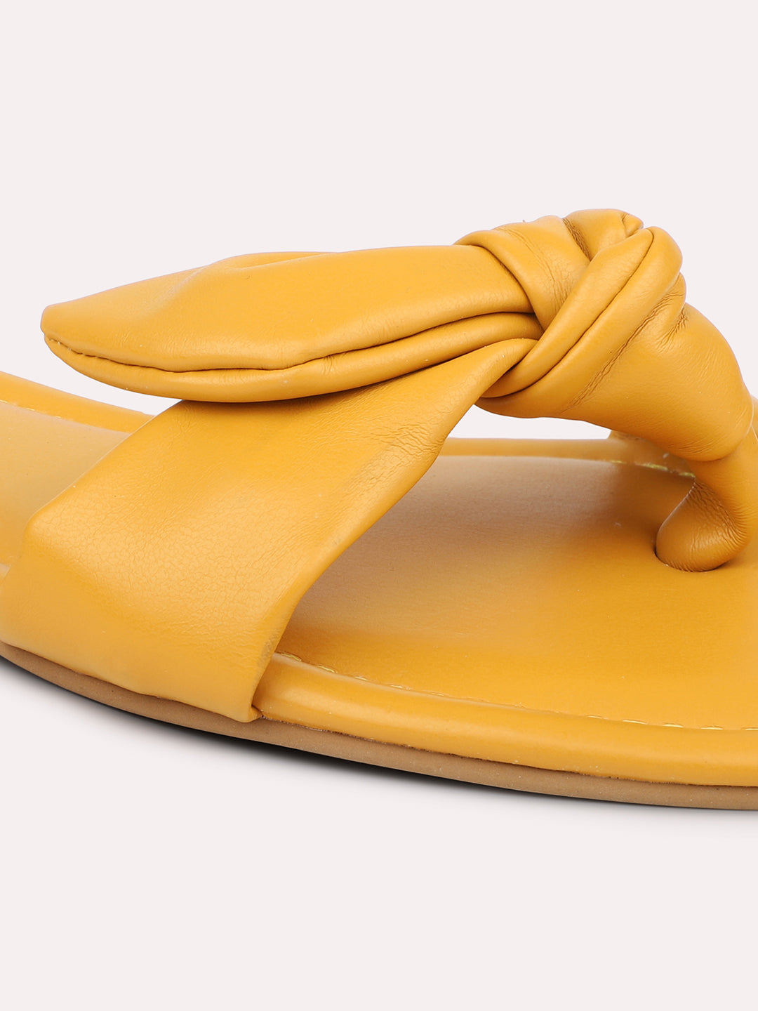 Women Yellow One Toe Flats