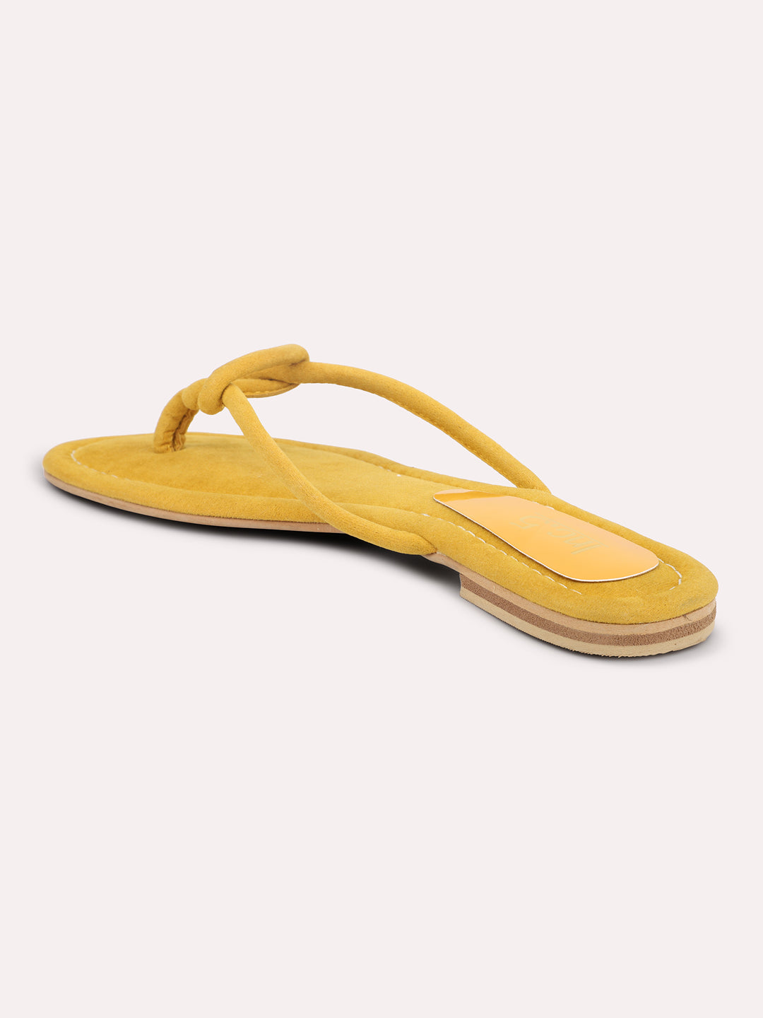 Women Yellow Open Toe Flats