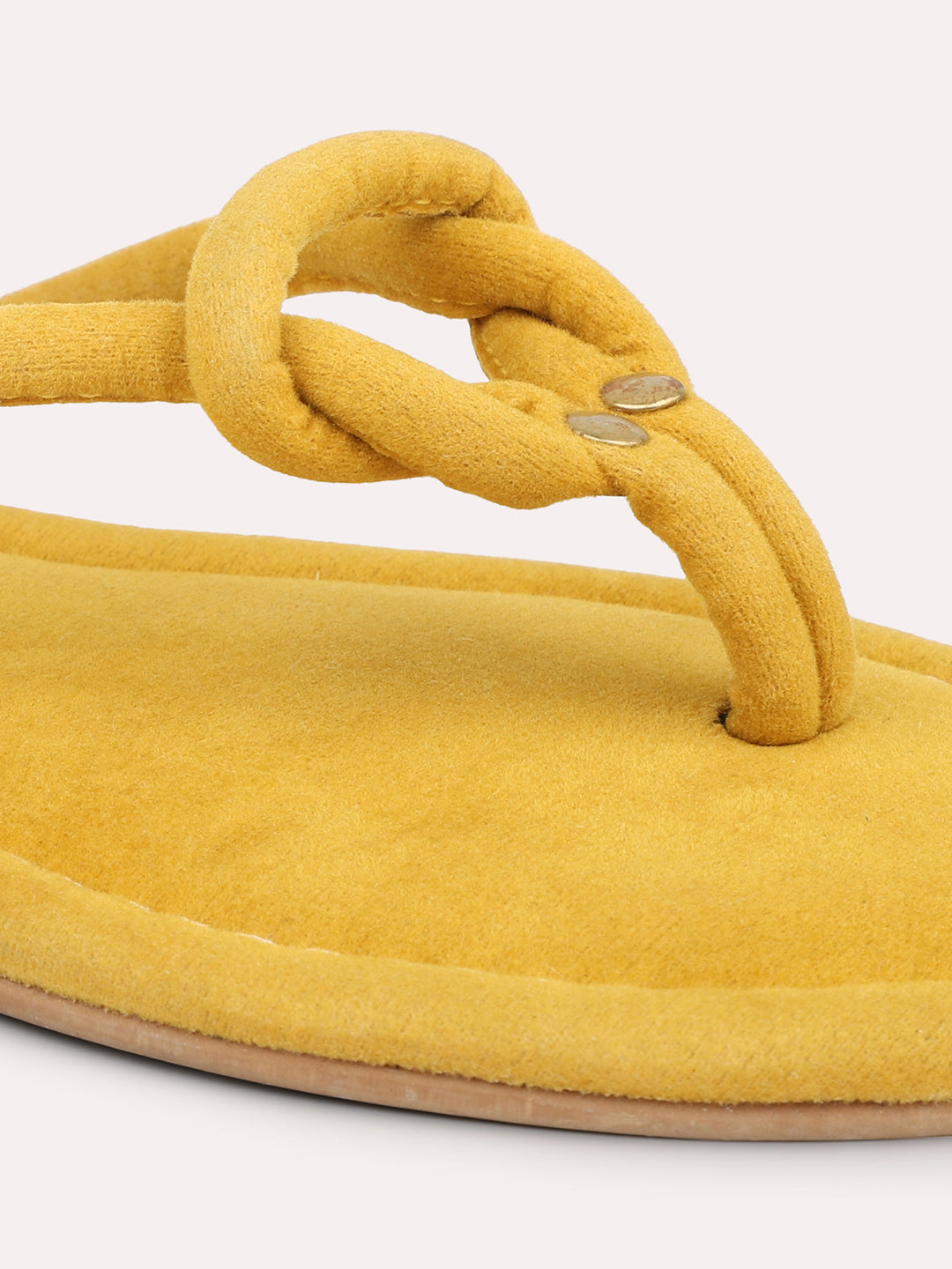 Women Yellow Open Toe Flats