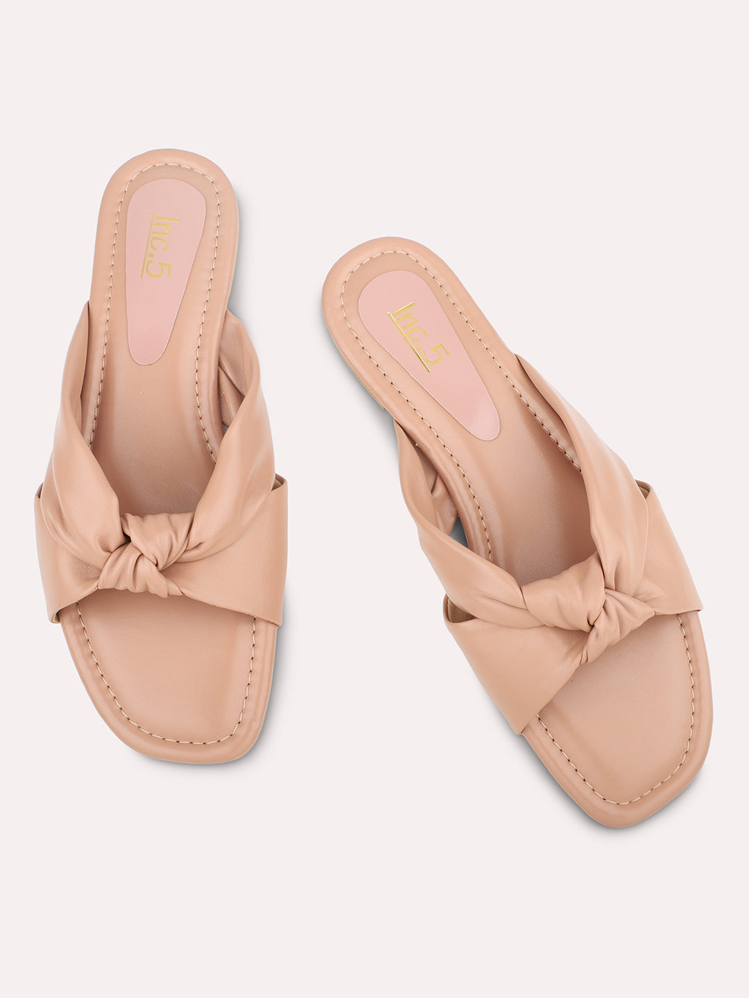 Women Peach Open Toe Flats