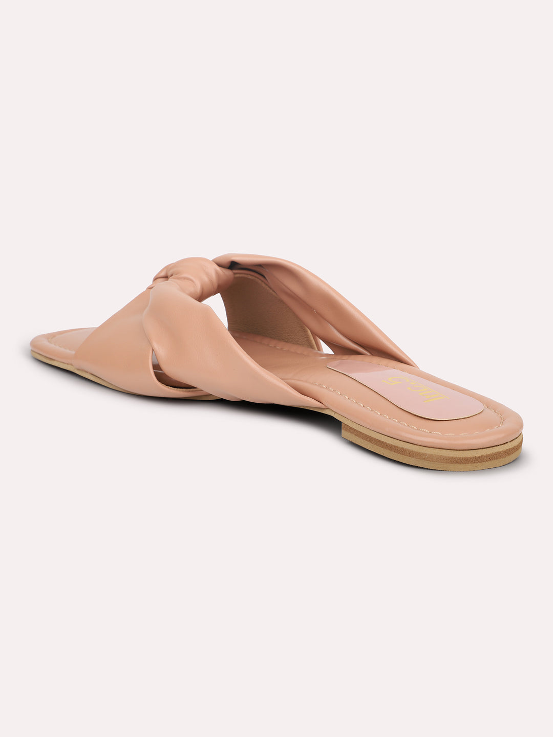 Women Peach Open Toe Flats