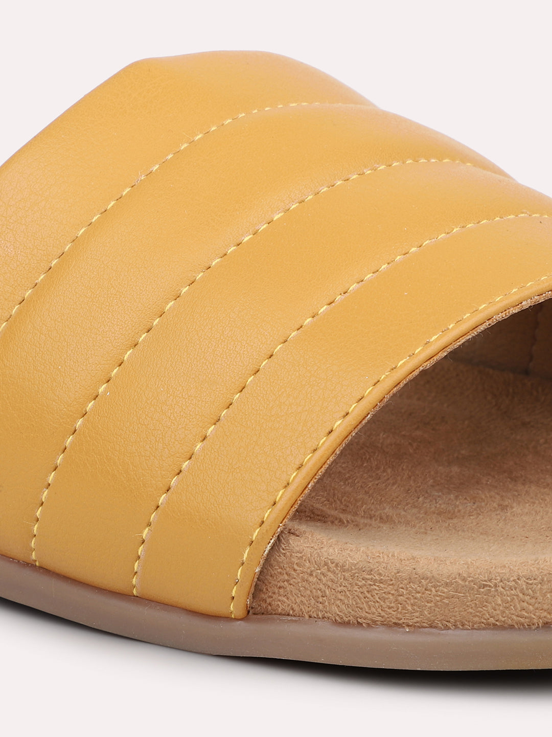 Women Yellow Open Toe Flats