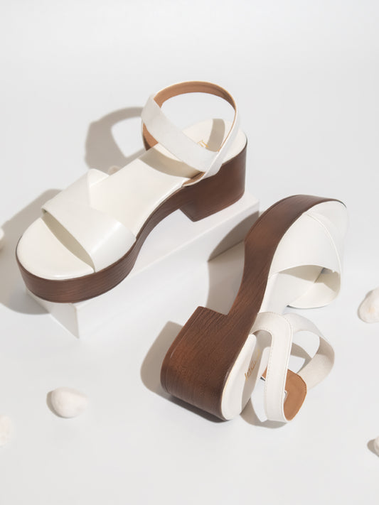 Women White Solid Sandals