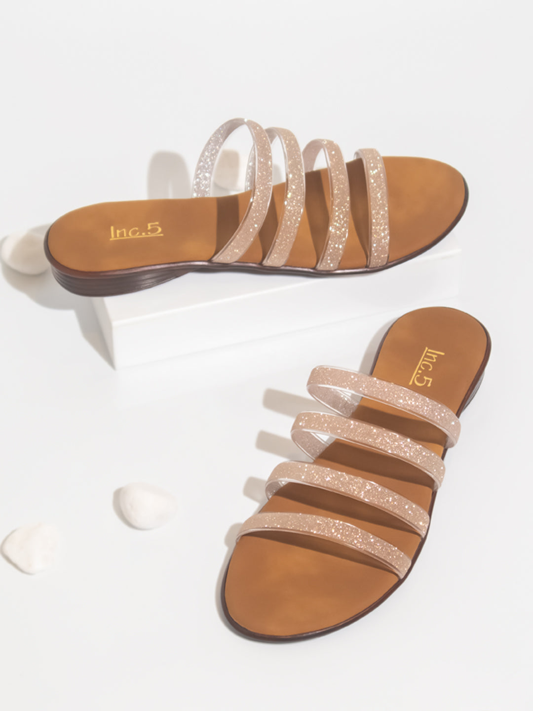 Women Beige Textured Open Toe Flats