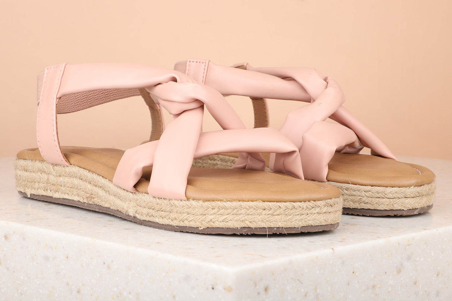 Women Peach Wedge Heels