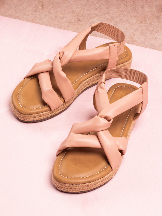 Women Peach Wedge Heels