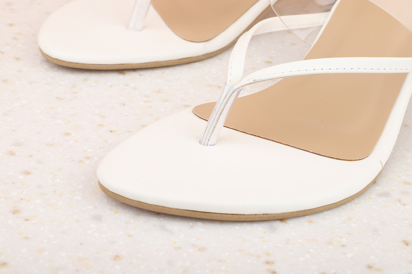 Women White Solid Block Heels