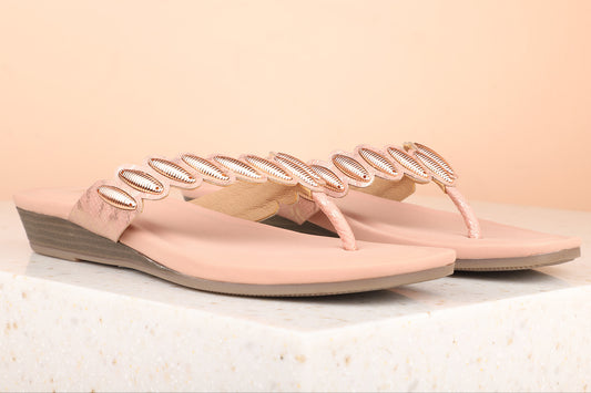 Women Peach Wedge Heels