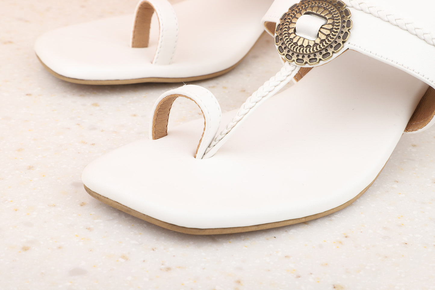 Women White Block Sandals