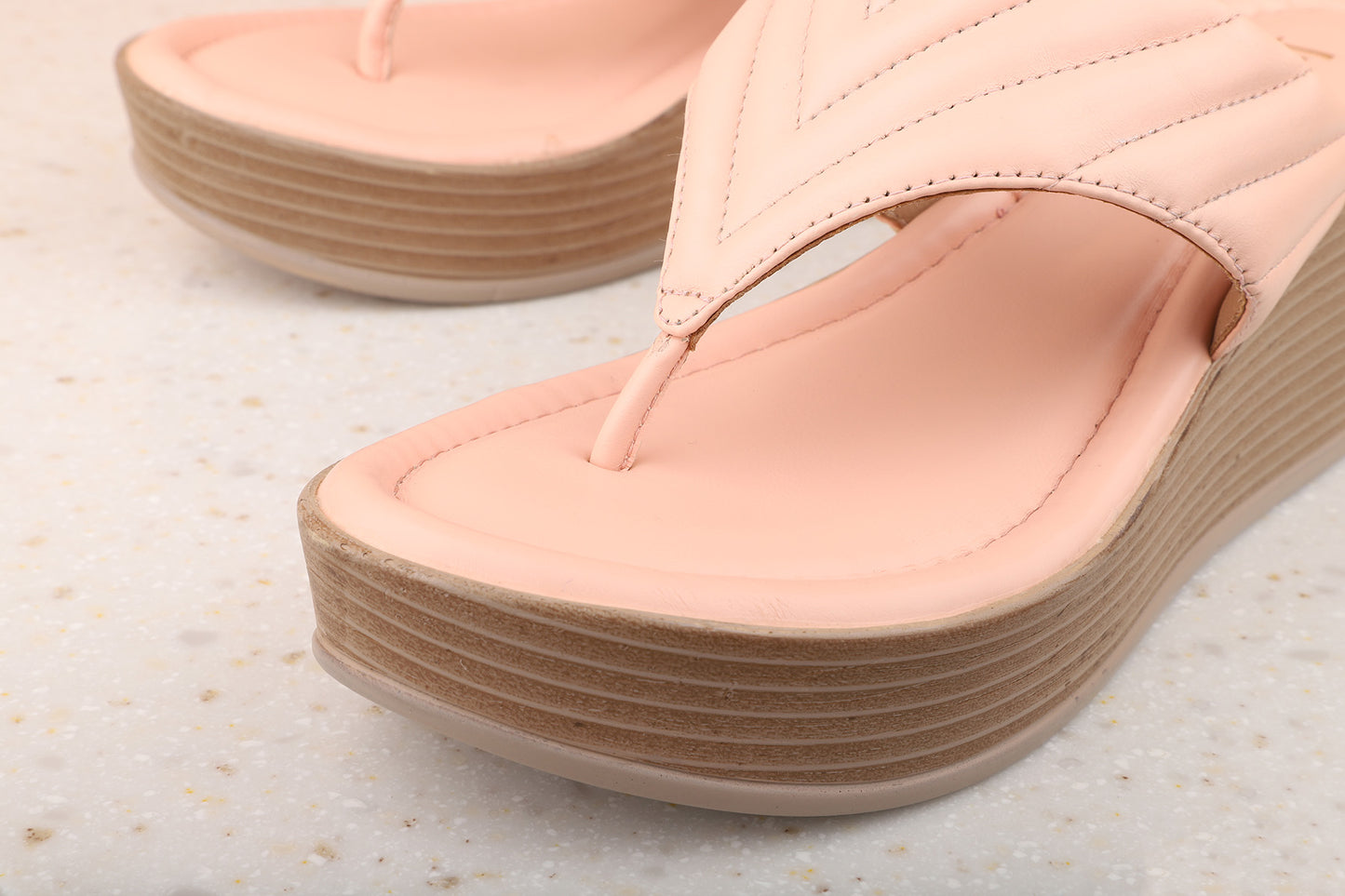 Women Pink Solid Wedges Sandals