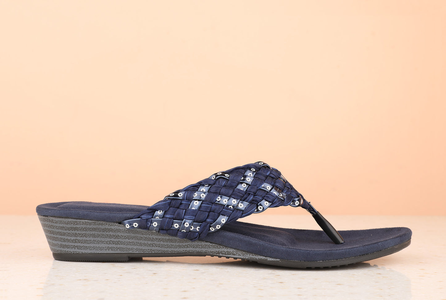 Women Navy Wedge Sandals