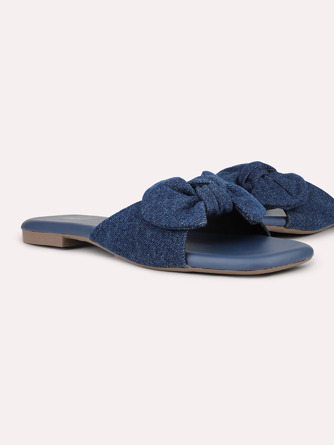 Womens Navy Casual Open toe Flat Mules